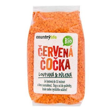 BIO Čočka červená půlená 500 g Country Life